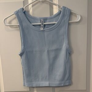 Aritzia Sun-Deh Light Blue Ribbed Tank Top
